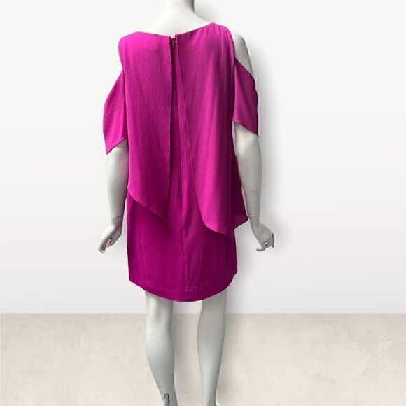 Tahari Off Shoulder Pink Tiered Dress - Picture 3 of 5
